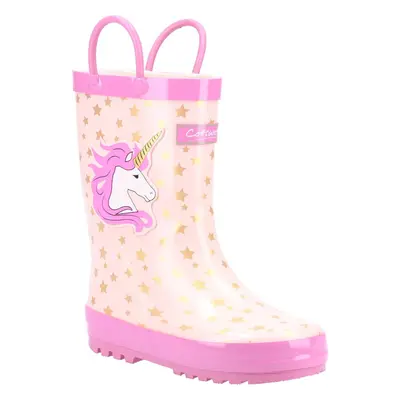 (13 UK Child, Pink) Cotswold Childrens/Kids Puddle Unicorn Wellington Boots