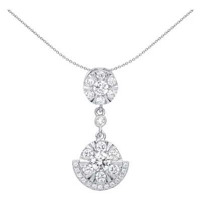 Jewelco London Ladies Sterling Silver Cubic Zirconia Egyptian Collar Cluster Pendant Necklace in