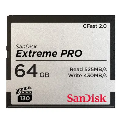 SanDisk 64GB Extreme PRO CFast 2.0 Memory Card SDCFSP-064G-A46D