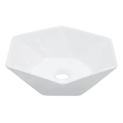 vidaXL Wash Basin 41x36.5x12cm Ceramic White Bathroom Washroom Wash Bowl Sink