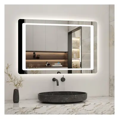 (500x700 Demister) Aica Illuminated Bathroom LED Mirror Backlit Touch