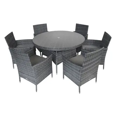 Charles Bentley Garden Outdoor Piece Rattan Dining Set Grey