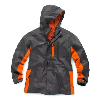 (X-Large) Scruffs Worker Jacket Charcoal Grey and Orange Waterproof Mens Coat (Sizes S-XXL)