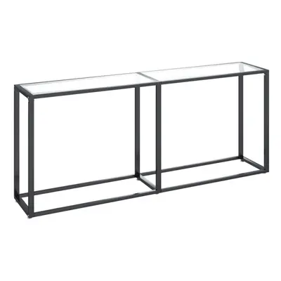 vidaXL Console Table Transparent Tempered Glass Home End Hall Porch Table