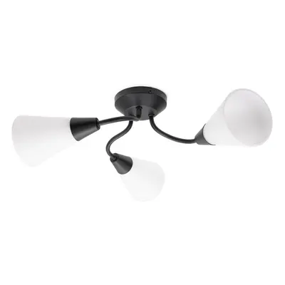 ValueLights Kristina Frosted Way Black Ceiling Light and LED Bulbs