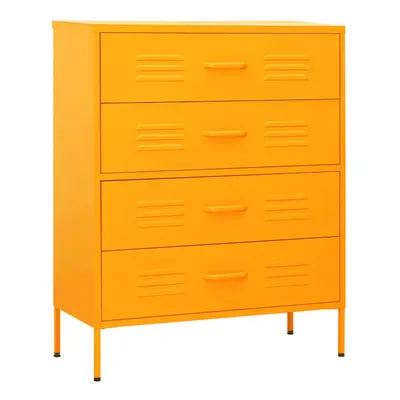 vidaXL Chest of Drawers Mustard Yellow Steel Storage Side Cabinet Sideboard