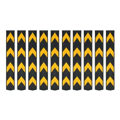 vidaXL 10x Reflective Corner Guards Rubber 80cm Protector Safety Wall Guard