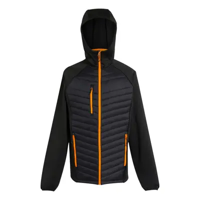 (M, Black/Orange Pop) Regatta Mens Navigate Quilted Hybrid Jacket