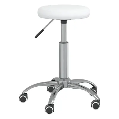 (white) vidaXL Office Swivel Chair Computer Chair Swivel Dining Stool Faux Leather