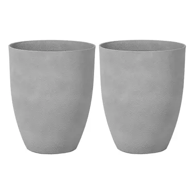 Set of Plant Pots x x cm Grey CROTON