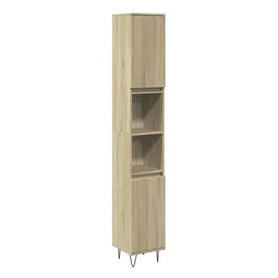 vidaXL Bathroom Cabinet Storage Cabinet Vanity Unit Sonoma Oak Engineered Wood