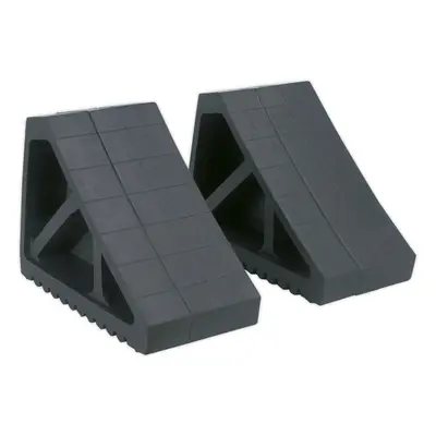 PAIR Heavy Duty Rubber Wheel Chocks - 3.3kg Each - Prevents Vehicle Movement