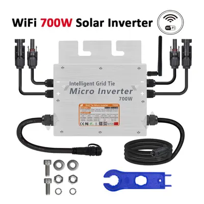 700W Grid Tie Solar Inverter 18-50V DC Pure Sine Wave Microinverter For 2*200W~350W PV Solar Pan