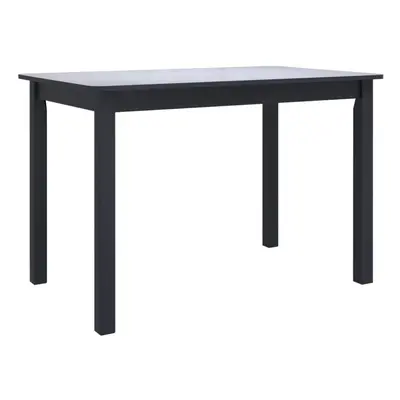 vidaXL Solid Rubber Wood Dining Table Classic Black 114x71x75cm Kitchen Table