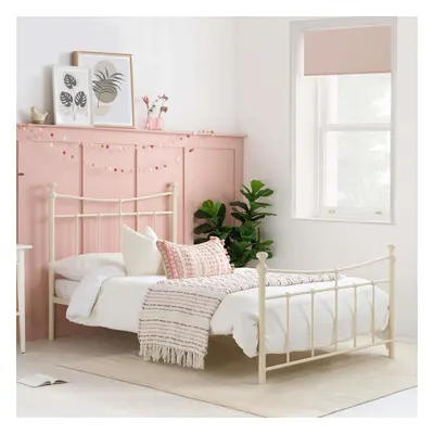 Emily 90cm 3FT Single cream Ivory metal Bed Frame Bedstead with spring base