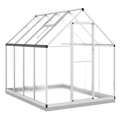 (silver, x x cm) vidaXL Greenhouse with Base Frame Walk in Grow House Anthracite Aluminium