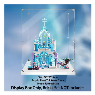 (B) Display Case for Lego Disney Princess Frozen Elsa's Magical Ice Palace,Dustproof Display Box