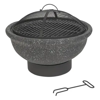 Black Round MGO Fire Pit Bowl Heater BBQ Grill Camping Burner Outdoor Garden