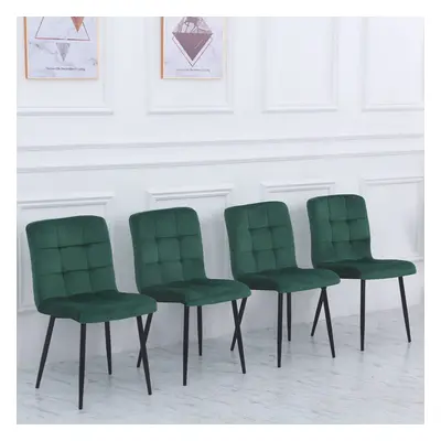 Set of Modern Frosted Velvet Dining Chairs