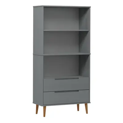 (grey) vidaXL Solid Wood Pine Bookcase MOLDE Wooden Book Storage Rack Multi Colours