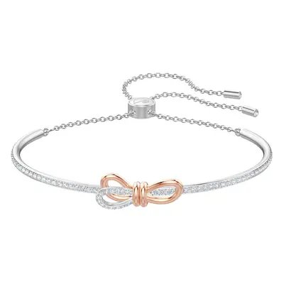 Swarovski Women's Lifelong Bow Bangle Bracelet, Brilliant White Crystals with Mixed Metal, from 