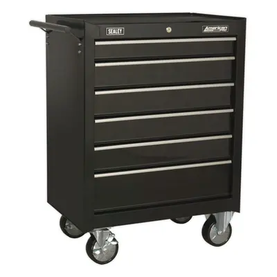 680 x x 950mm Drawer BLACK Portable Tool Chest Locking Mobile Storage Box