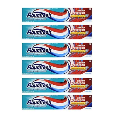 Aquafresh Cavity Protection Tube Cool Mint, 5.6 Ounce (Pack Of 6)