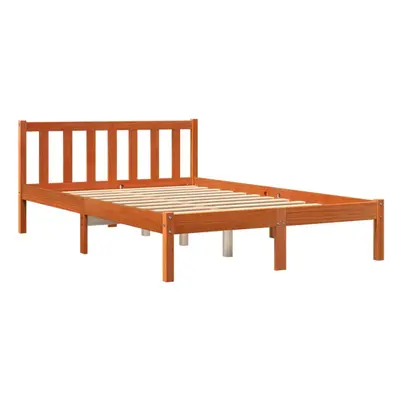 vidaXL Bed Frame Home Bedstead Bed Base Wax Brown 140x190 cm Solid Wood Pine