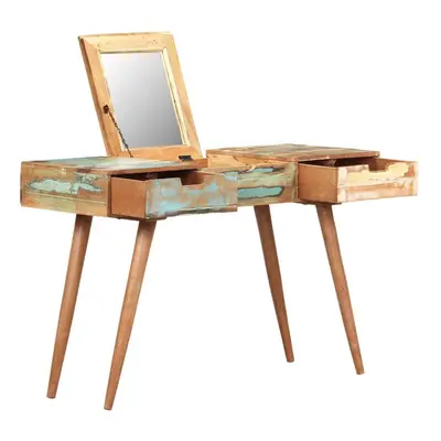 vidaXL Dressing Table with Mirror Solid Reclaimed Wood Make Up Cosmetic Desk