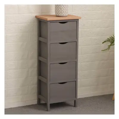 (Grey - Drawer) Chest Of 2/3/4 Drawers Solid Wood Storage Organizer