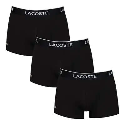 (S, Black/Black/Black) Lacoste Mens 5H3389 Soft Touch Stretch Crocodile Pack Boxer Briefs