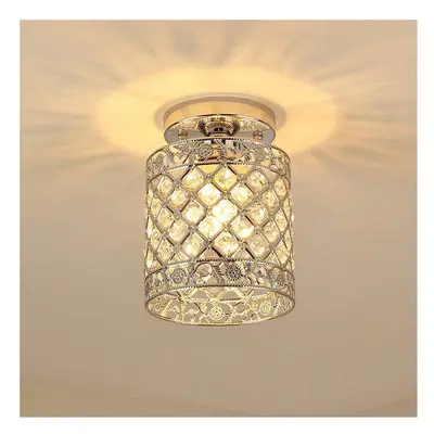 Flush Mount Ceiling Light E27 Base Crystal Fixture Modern Chandelier Mini Hallway Decor 220V Wit