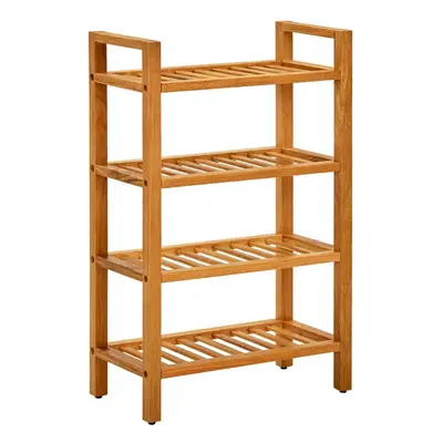 vidaXL Solid Oak Wood Shoe Rack with Shelves Wooden Shoe Stands Storage