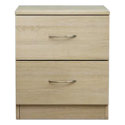 (2 Drawer-With Metal Handles, Oak) NRG Chest of Drawers With Metal Handles Bedroom Furniture Sto