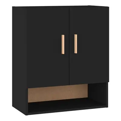 (Black) vidaXL Wall Cabinet Hanging Storage Cabinet Wall Cupboard Engineered Wood