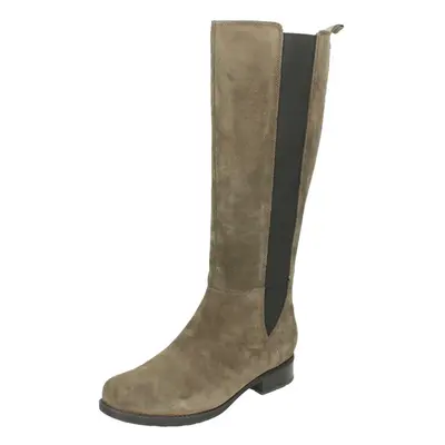 (UK 4, Grey) Ladies Clarks Smart Long Boots Verlie Gail - D Fit