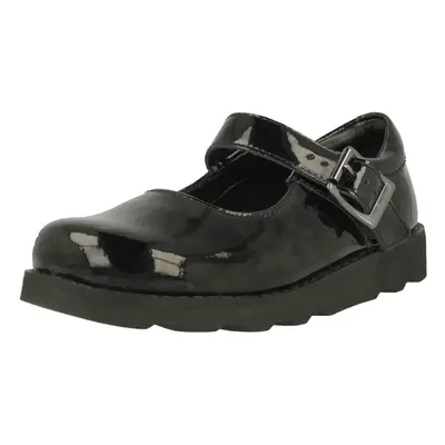 (UK Infant, Black) Girls Clarks Air Spring Casual Shoes Crown Honor - F Fit