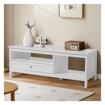 Classic White Coffee Table with Drawer