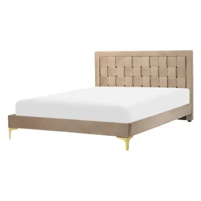 Bed Velvet LIMOUX x cm (EU Double) Taupe