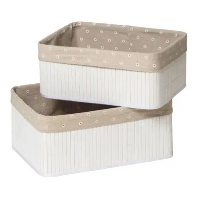 KANKYO WHITE BAMBOO STORAGE BOXES - SET OF