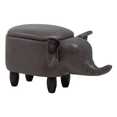 Stool ELEPHANT Dark Grey Faux Leather