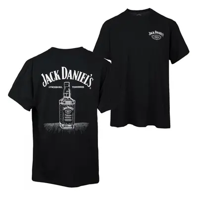 Jack Daniels 869293-medium Jack Daniels Line Art Bottle T-Shirt, Black - Medium