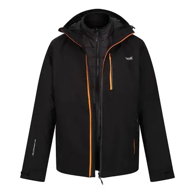 (L, Black/Orange Pepper) Regatta Mens Wentwood VIII in Waterproof Jacket