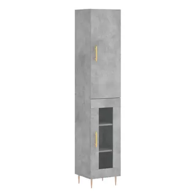 (concrete grey, glass door) vidaXL Highboard Sideboard Tall Storage Cabinet Side Cabinet Enginee