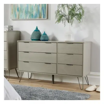 Home Source Acadia Industrial Drawer Chest Storage Unit - Grey