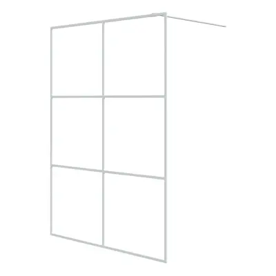 vidaXL Walk-in Shower Wall White 140x195 cm Clear ESG Glass Shower Screen