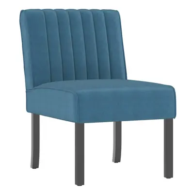 (blue) vidaXL Slipper Chair Accent Chair Living Room Upholstered Sofa Chair Velvet