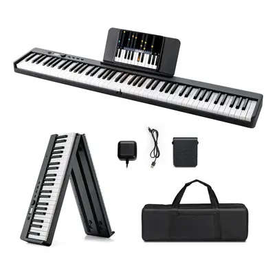 88-Key Folding Electric Piano Keyboard w/ Full-Size Lighted Key Teaching Modes