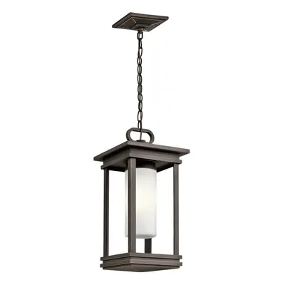 Outdoor IP44 Bulb Chain Lantern Light Rubbed Bronze LED E14 60W