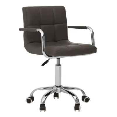 Premier Housewares Grey Home Office Chair with Swivel Base